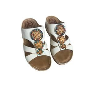 Fudynmalc Women's Wedge Sandals Size 38(7-7.5) Casual Slides Boho Summer
